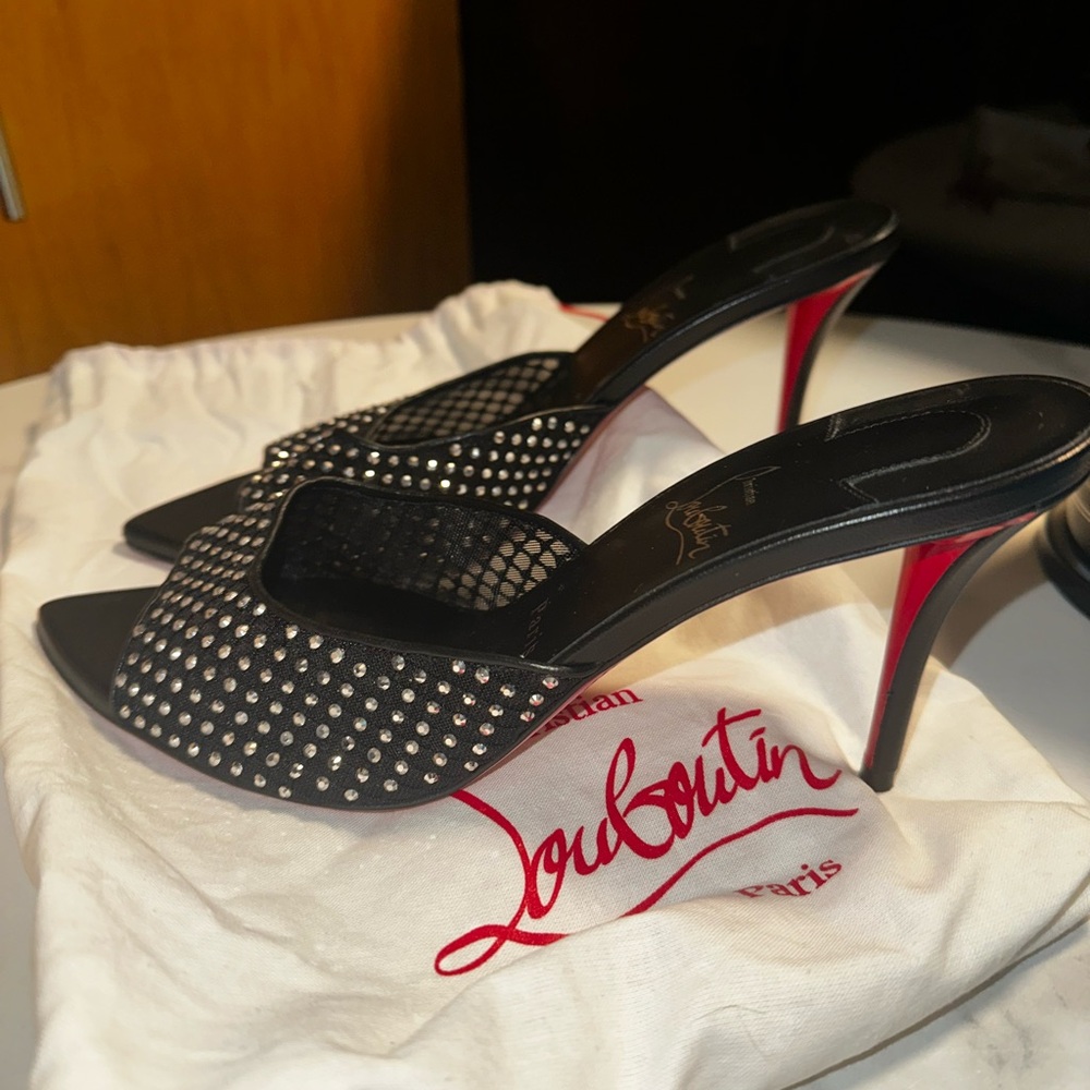 Christian Louboutin Apostropha Mule Mesh Strass Rhinestones